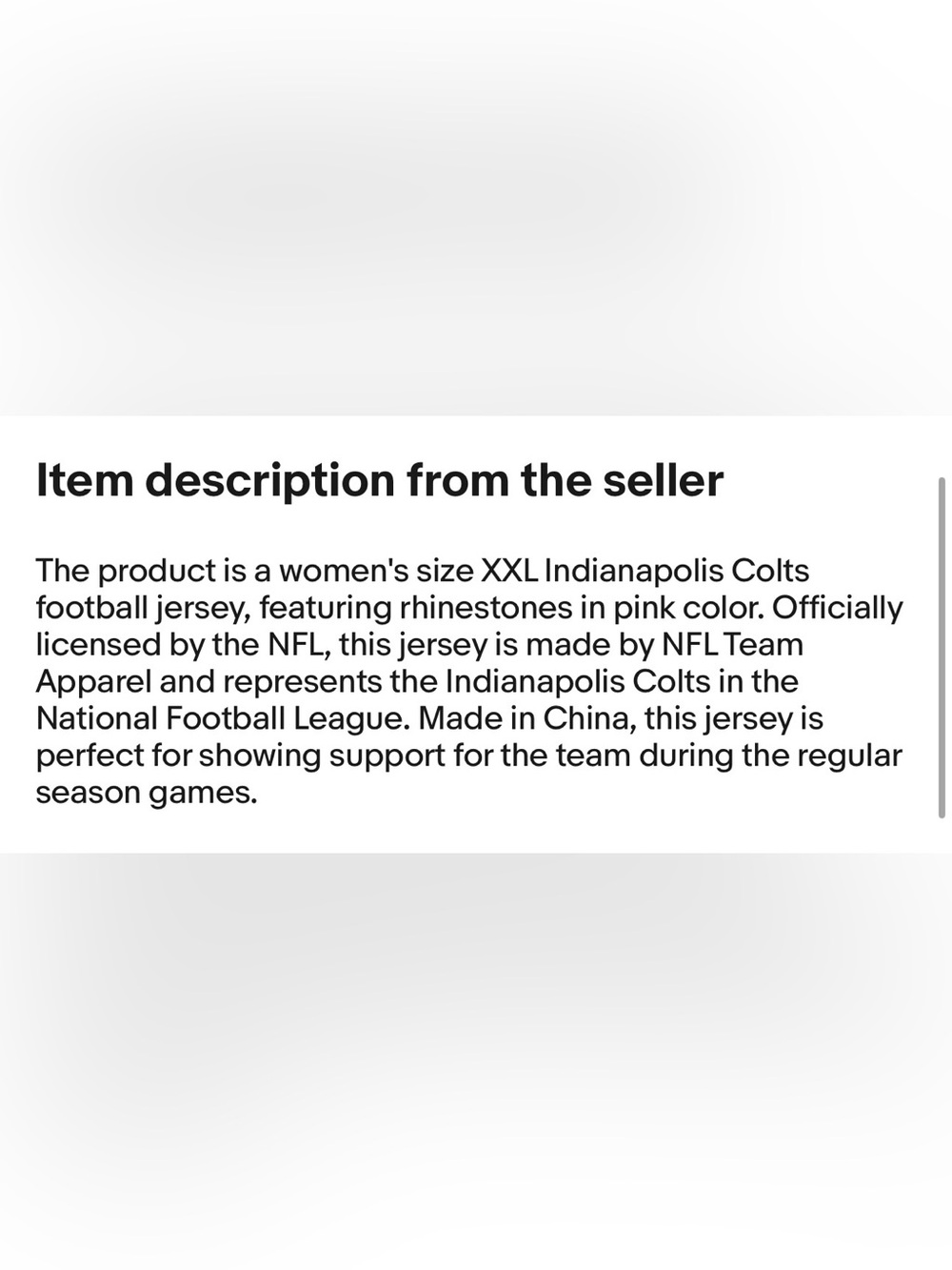 Indianapolis Colts Football Jersey Women’s Pink Sequin Lace Up NFL Team XXL Fan - Picture 12 of 12